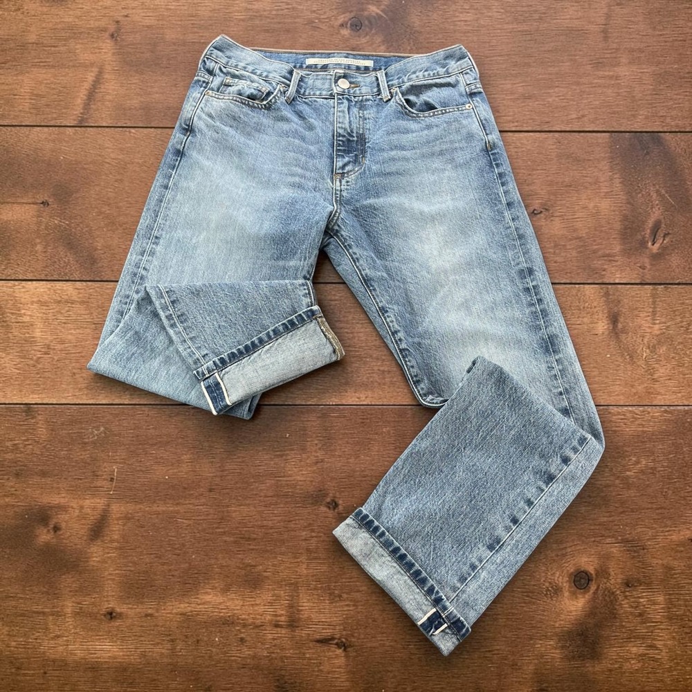 Banana Republic White Oak Cone Denim Selvedge High Rise Straight Jeans 27 Light